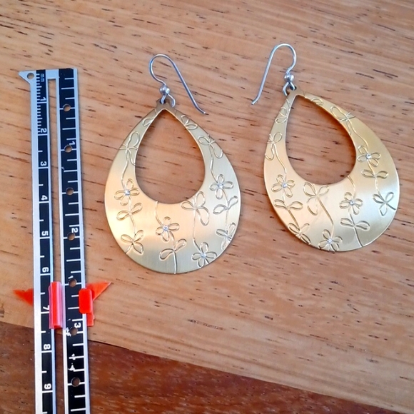 Brighton Gold-Tone Teardrop Hoop Earrings - Picture 4 of 4